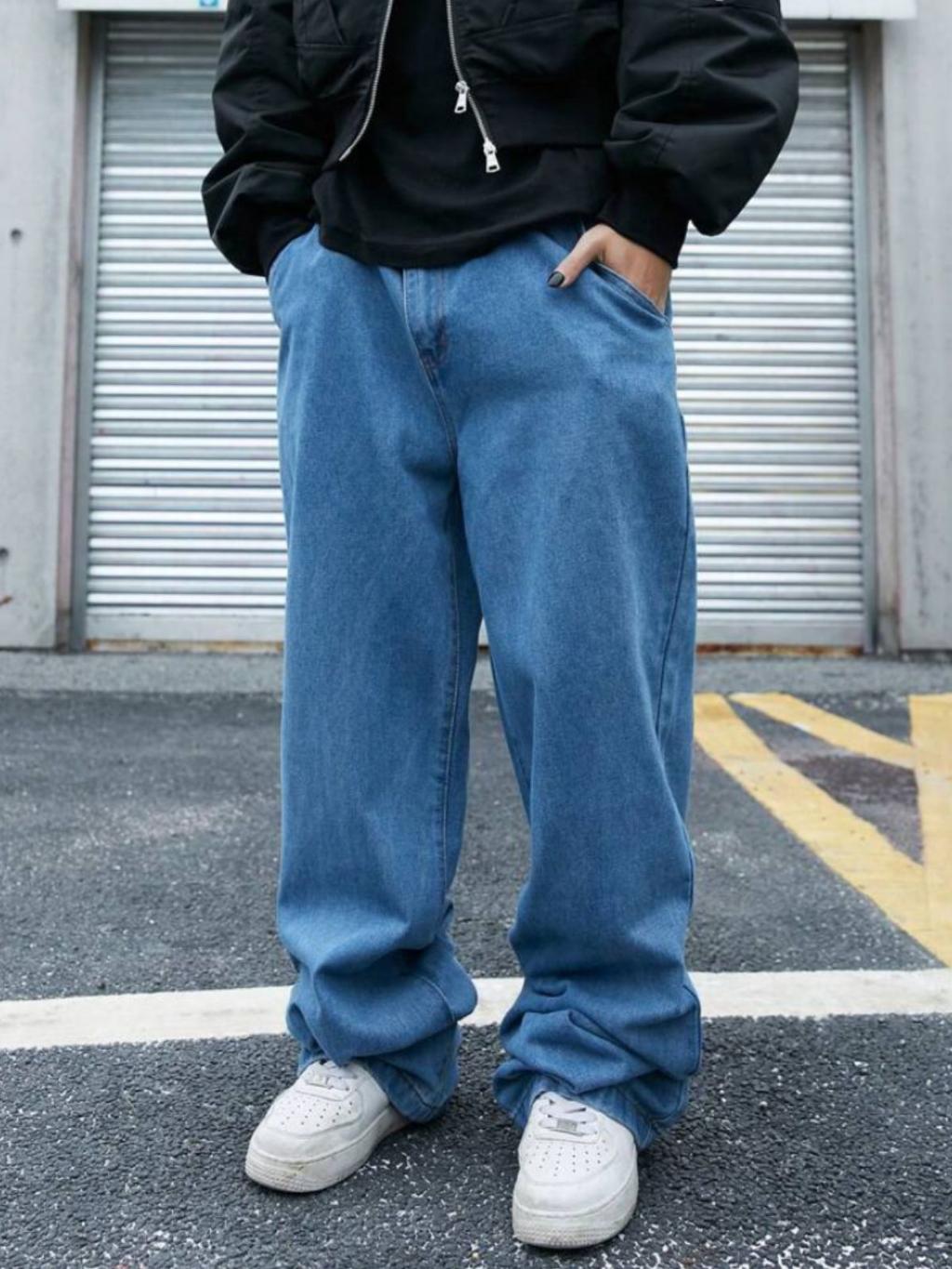 Calça Baggy Masculina Jeans Boca Larga Balão Pants Cân Sk8 Estilosa Moda Estilo Mandrake TOP 1 Y2K STREETEWEA