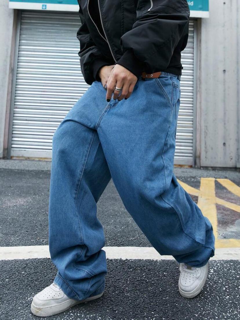 Calça Baggy Masculina Jeans Boca Larga Balão Pants Cân Sk8 Estilosa Moda Estilo Mandrake TOP 1 Y2K STREETEWEA