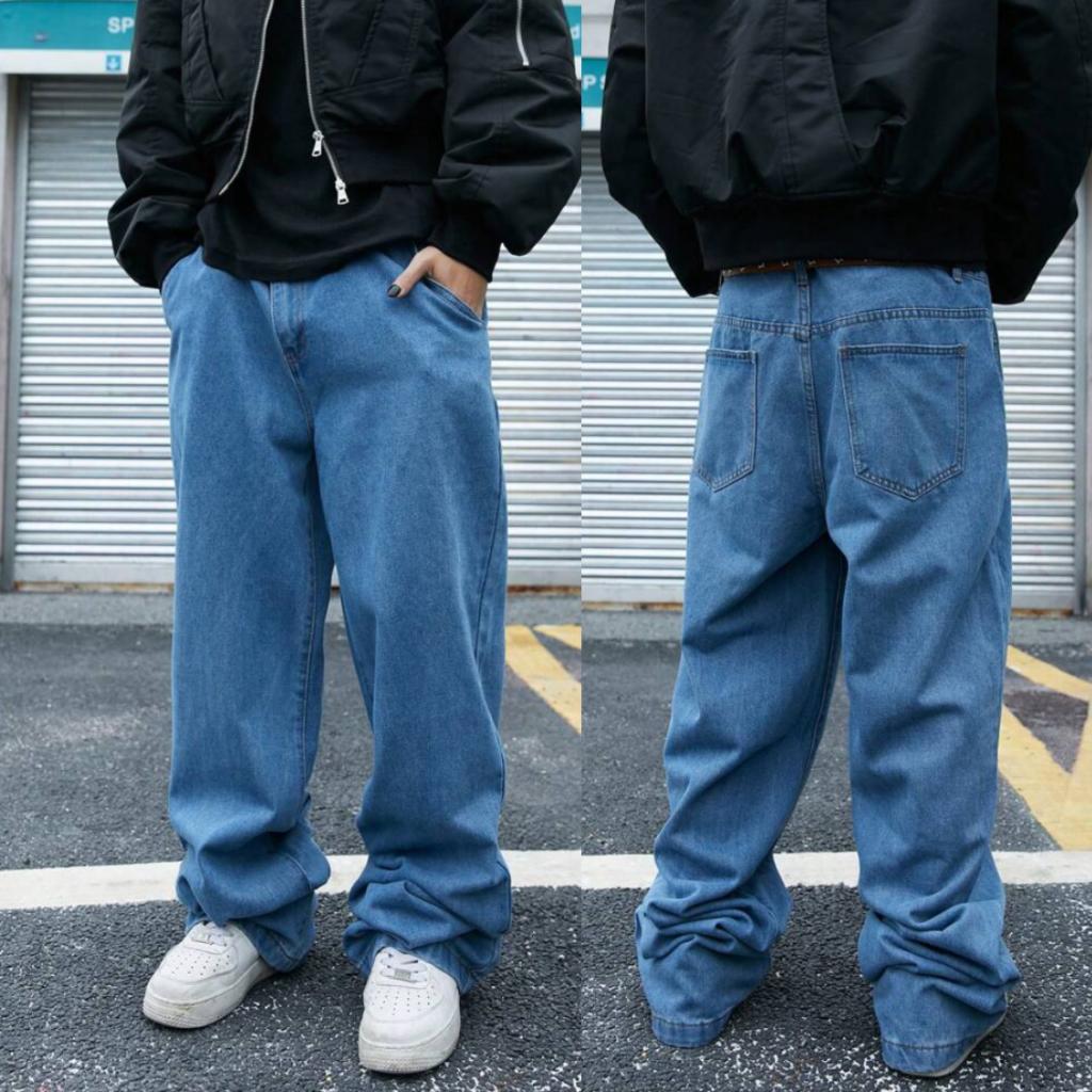 Calça Baggy Masculina Jeans Boca Larga Balão Pants Cân Sk8 Estilosa Moda Estilo Mandrake TOP 1 Y2K STREETEWEA