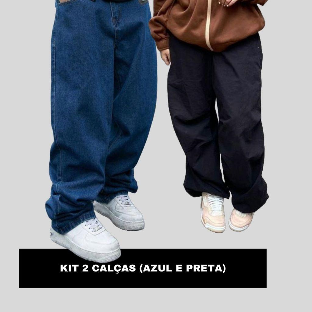 Calça Baggy Masculina Jeans Boca Larga Balão Pants Cân Sk8 Estilosa Moda Estilo Mandrake TOP 1 Y2K STREETEWEA
