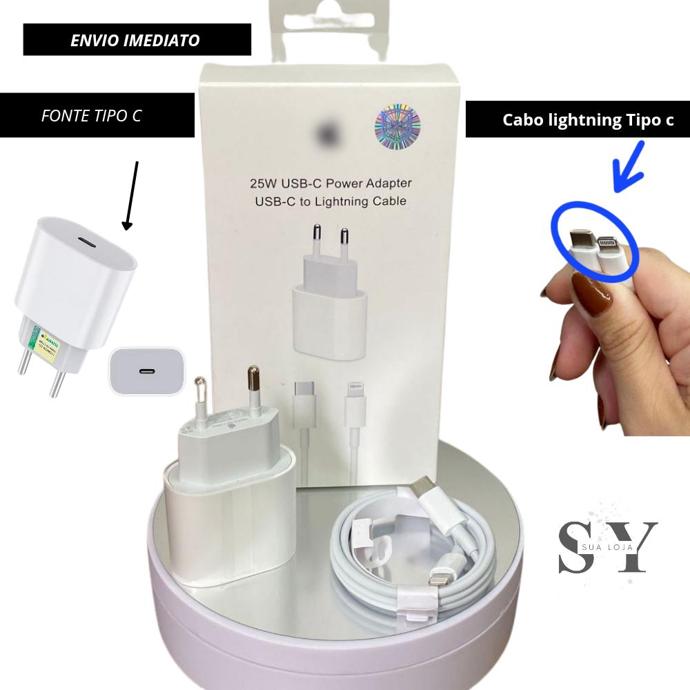 {ORIGINAL} KIT Carregador Cabo E Fonte Tipo C XR,11,12,13,14 LACRADO