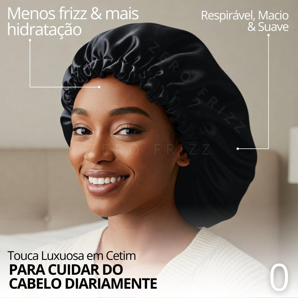ZERO FRIZZ | Kit Rotina Diária | 2 Toucas dupla face + 3 xuxinhas > escolha sua cor preferida
