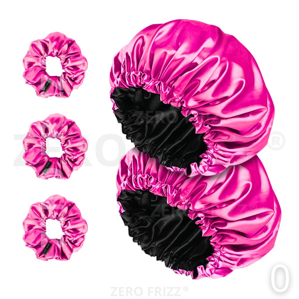 ZERO FRIZZ | Kit Rotina Diária | 2 Toucas dupla face + 3 xuxinhas > escolha sua cor preferida
