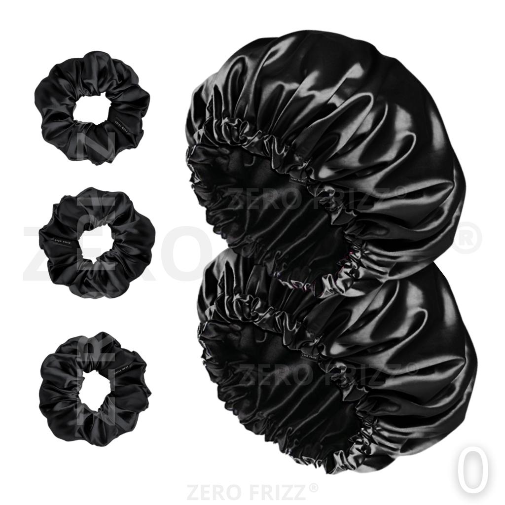 ZERO FRIZZ | Kit Rotina Diária | 2 Toucas dupla face + 3 xuxinhas > escolha sua cor preferida