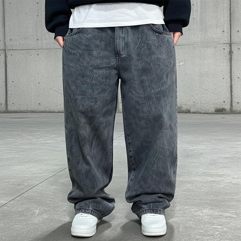Calça Baggy Masculina Jeans Boca Larga Balão Pants Cân Sk8 Estilosa Moda Estilo Mandrake TOP 1 Y2K STREETEWEA