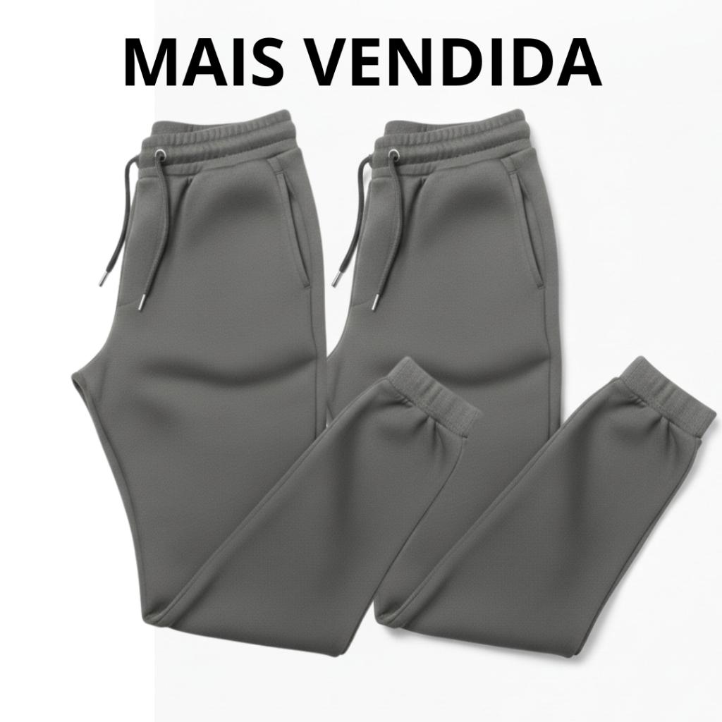 Kit Calça de Moletom Algodão unissex com Elástico e Punho Estilo e Conforto