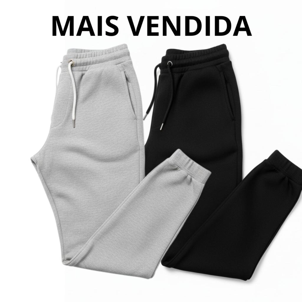 Kit Calça de Moletom Algodão unissex com Elástico e Punho Estilo e Conforto