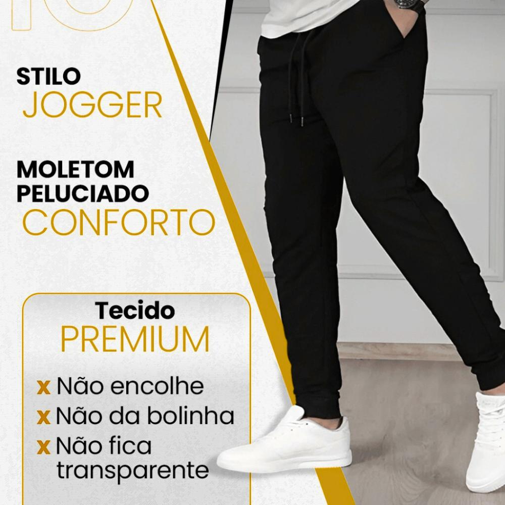 Kit Calça de Moletom Algodão unissex com Elástico e Punho Estilo e Conforto