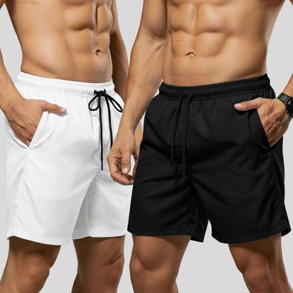 KIT 2 Bermuda Shorts Tactel com Elastano Academia Corrida CASUAL