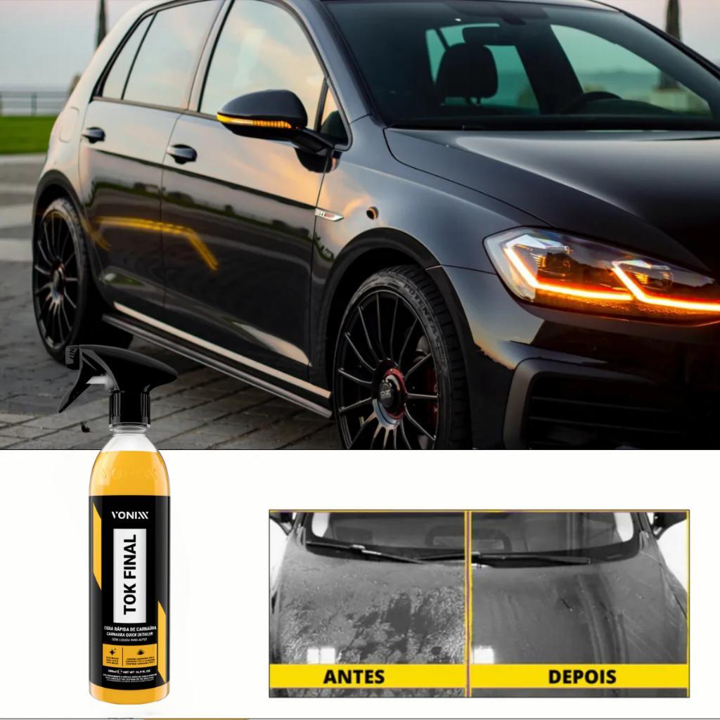 Kit Estética Automotiva Vonixx V-Floc Tok Final Intense 240ml Pneu Pretinho Pano Pincel E Aplicador