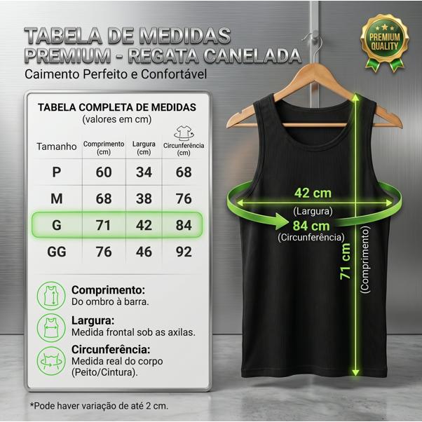 Regata Canelada Americana Masculina Slim Fit Premium Academia Casual