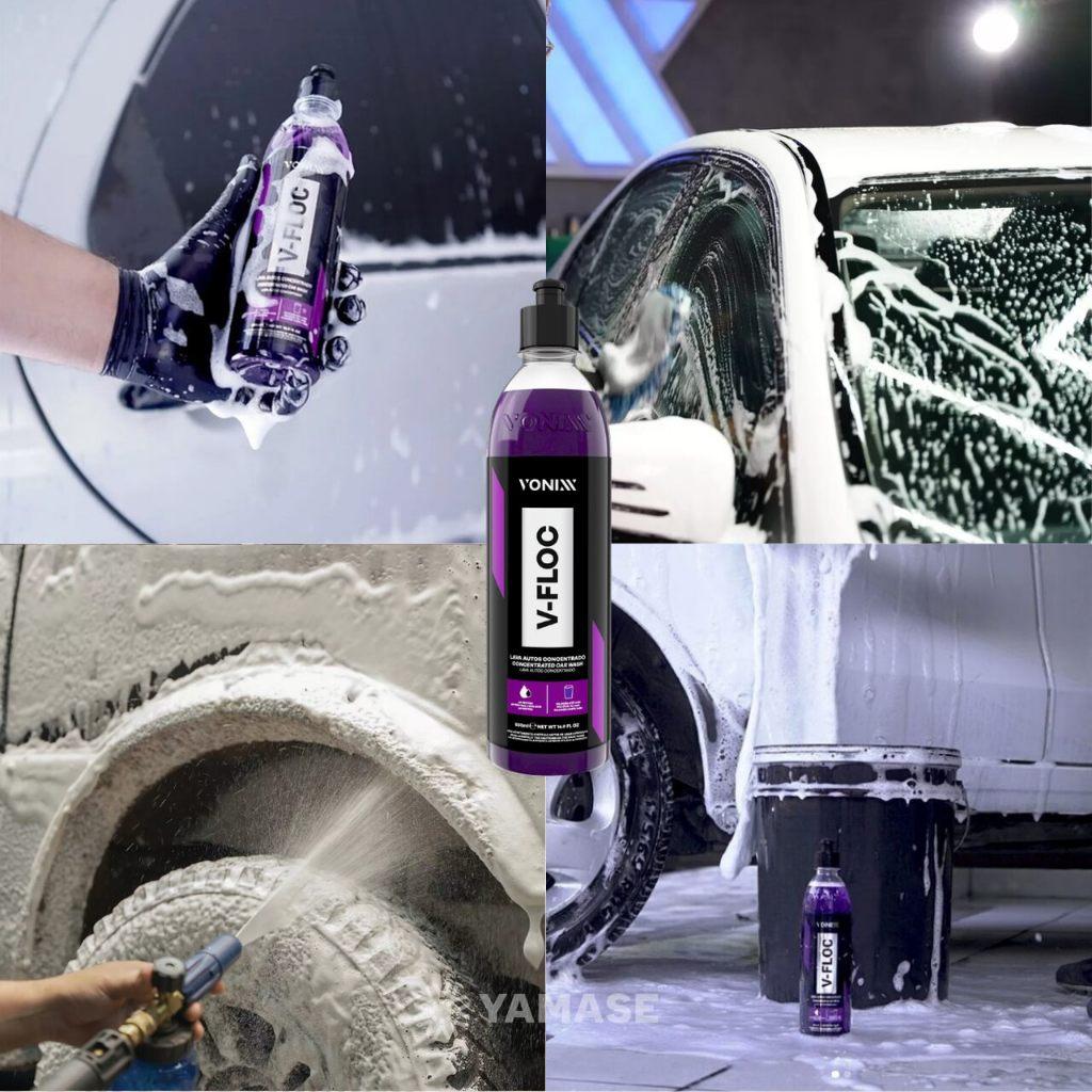 Kit Estética Automotiva Vonixx V-Floc Tok Final Intense 240ml Pneu Pretinho Pano Pincel E Aplicador