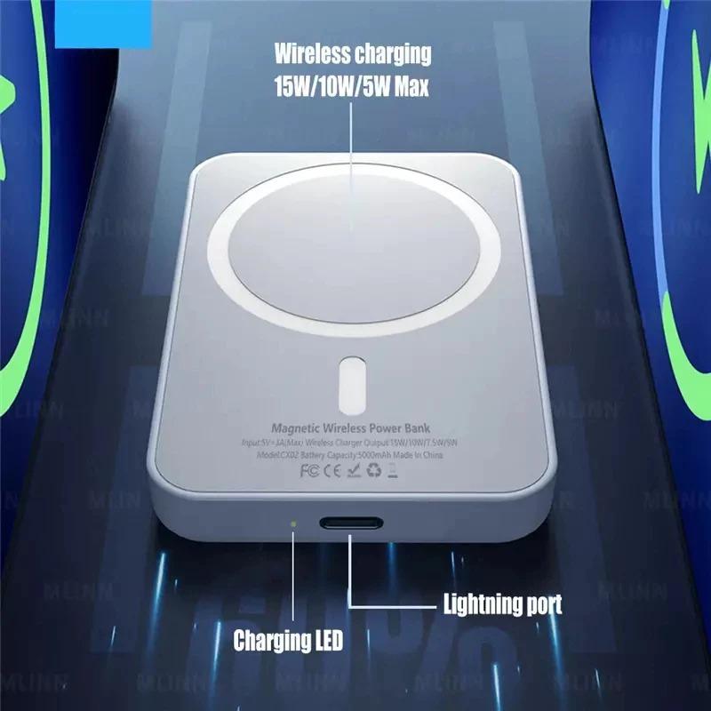 Carregador Portátil 5000Mah/10000Mah Indução Sem fio Bateria Carga