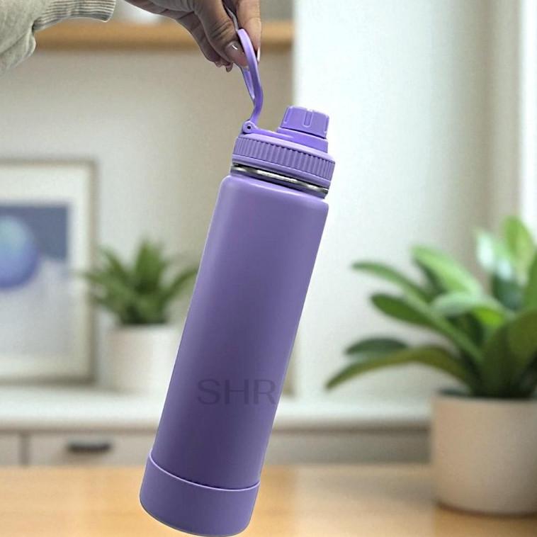 Garrafa Térmica 800ml Com Base De Silicone Removível Aço Inoxidável Quente/Frio