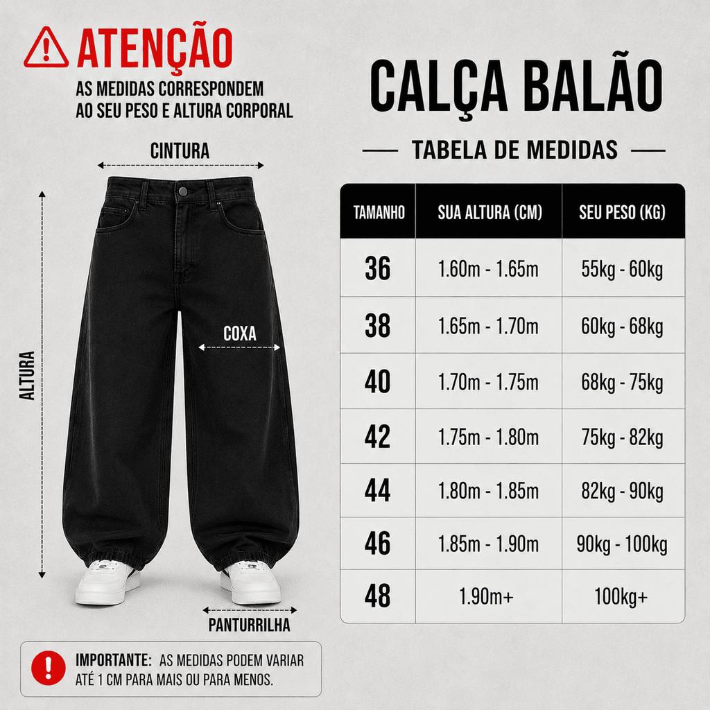 Calça Balão Jeans Masculina Baggy Boca Larga Streetwear Skatista Oversized Moda Urbana Calça Jeans Larga Cintura Alta