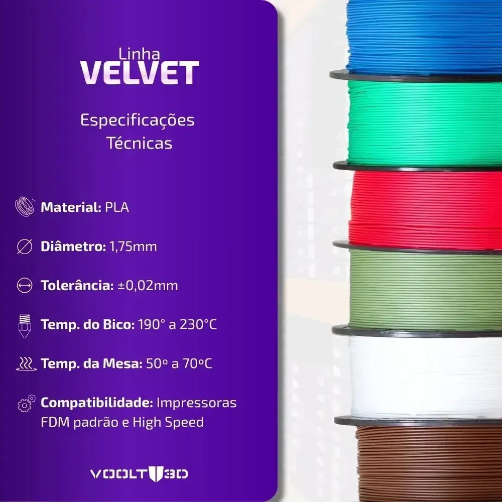 Filamento Pla Branco Velvet Aveludado 1kg Impressoras 3D Peças Decorativas