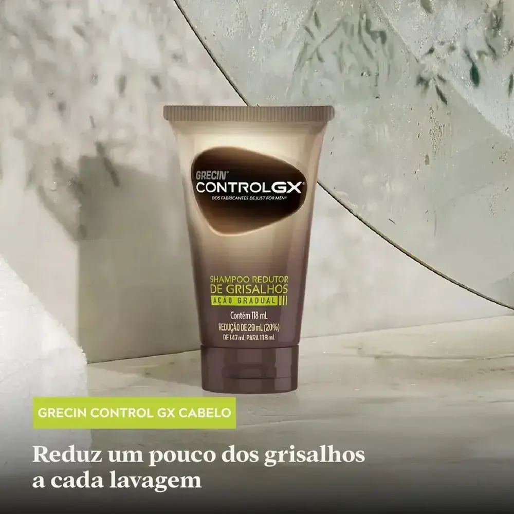 Shampoo Redutor de Grisalhos Grecin Control GX Para Todas os Tons Cabelo 118ml