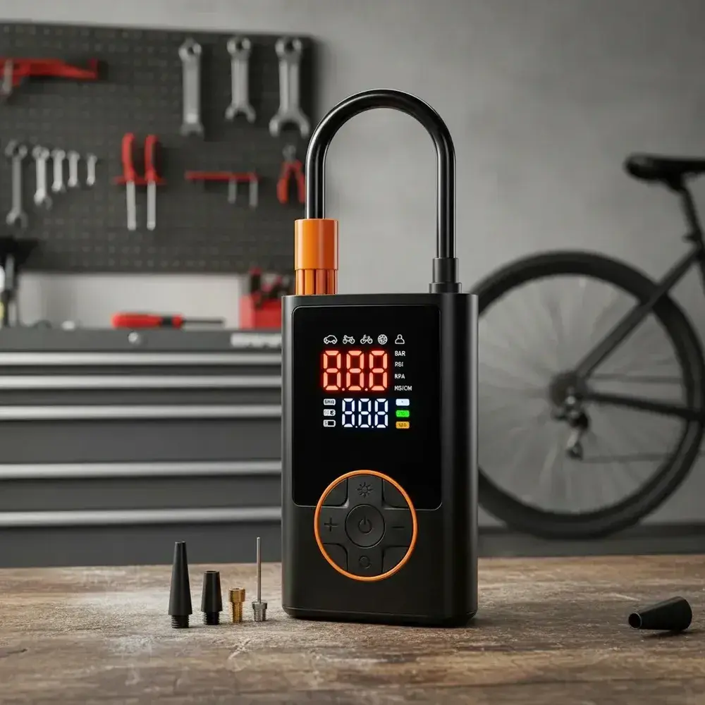 Compressor Portátil Car Air Pump Digital com Visor para Carro Moto Bike
