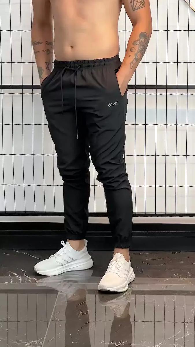 Kit 3 Calças Jogger Masculinas De Tactel Com Elastano Ziper