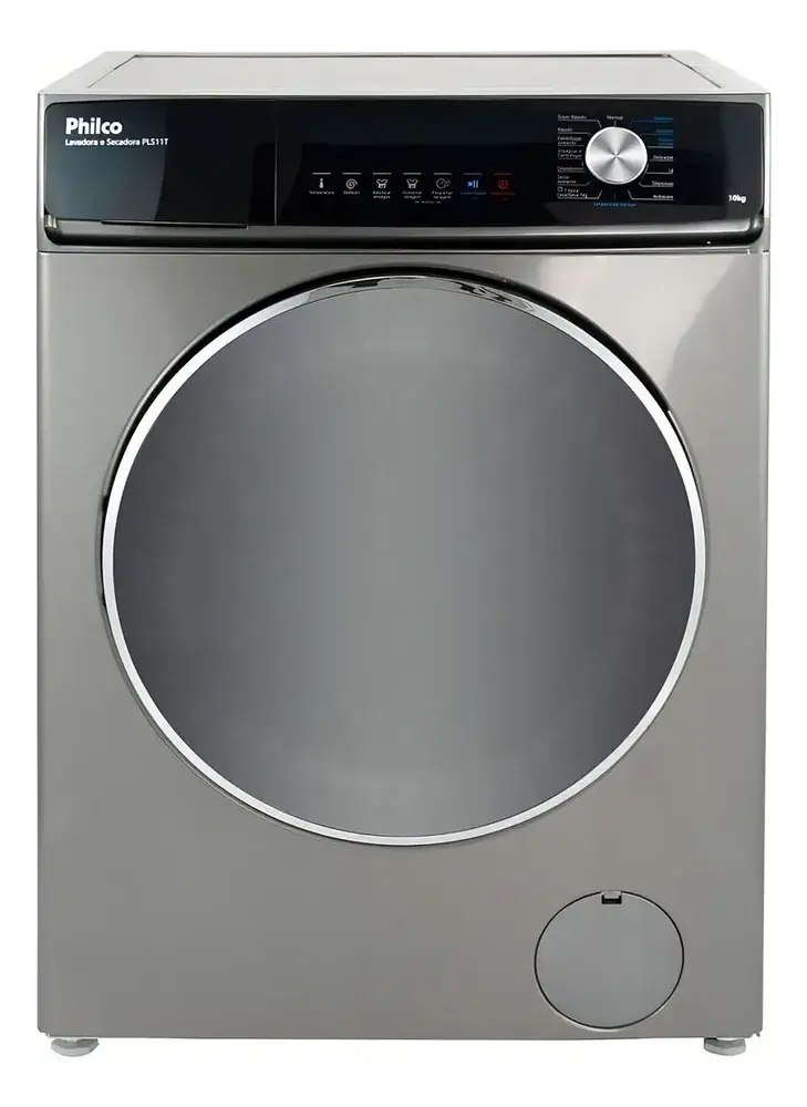 Lava e Seca Philco 16 Programas Eco Inverter 10kg Inox PLS11T