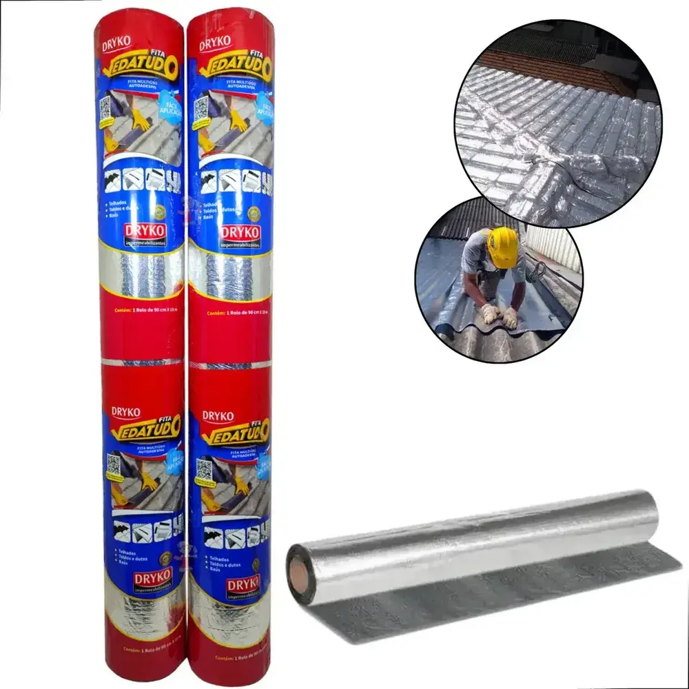 Kit 2 Manta Asfáltica Auto Adesiva Aluminizada 90cm X 10m