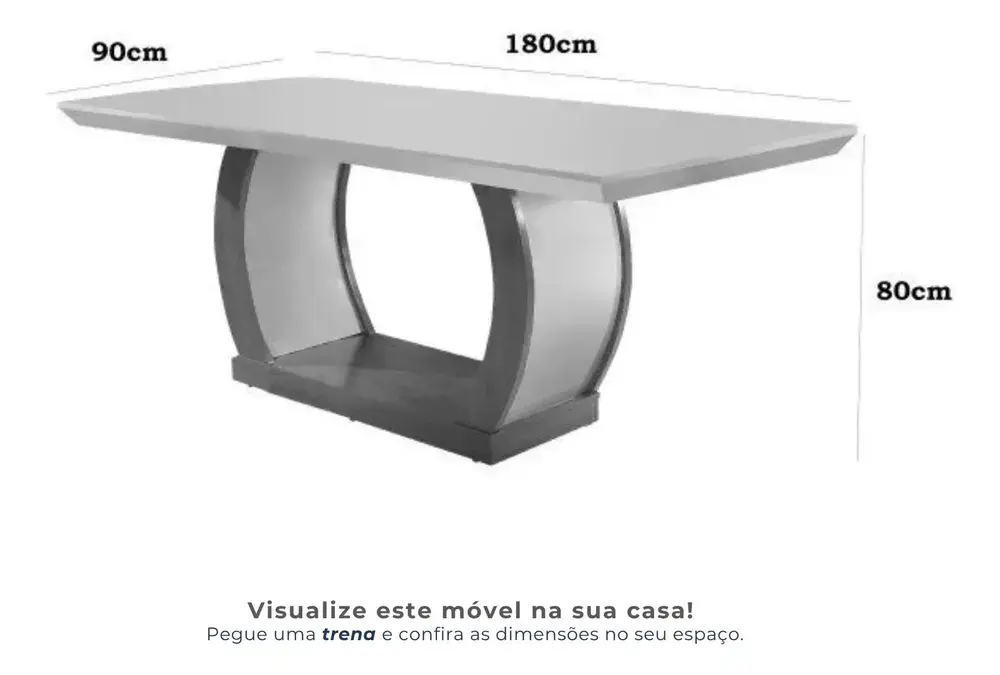 Conjunto Sala de Jantar Mesa Tampo de Vidro 6 Cadeiras Animalle