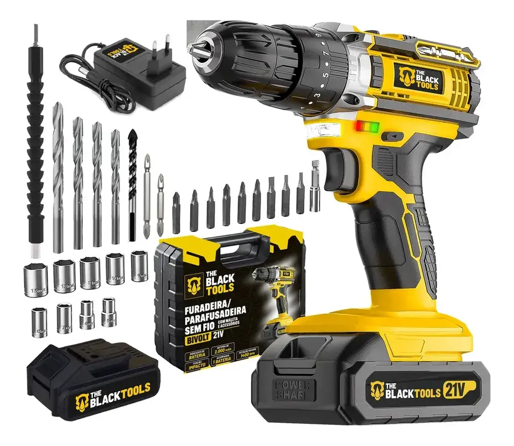 Parafusadeira e Furadeira Impacto The Black Tools TB-21PW 3/8