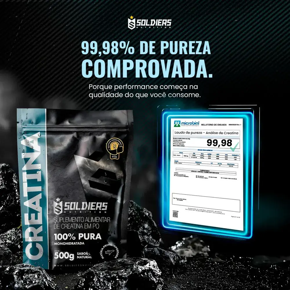 Creatina 1kg Suplemento Monohidratada em pó 100% Pura - Soldiers Nutrition