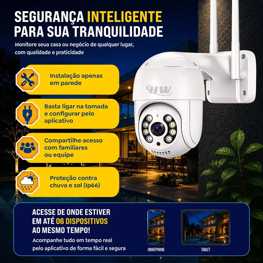 Kit 2 Câmeras Segurança IP Interna Externa Wifi iCSee Infravermelho