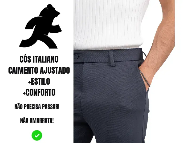 Calça Social Alfaiataria Masculina Malha Elastano Stretch