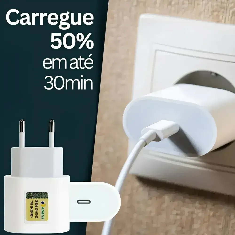 Carregador Fonte Apple iPad iPhone Turbo Usb-c 20w