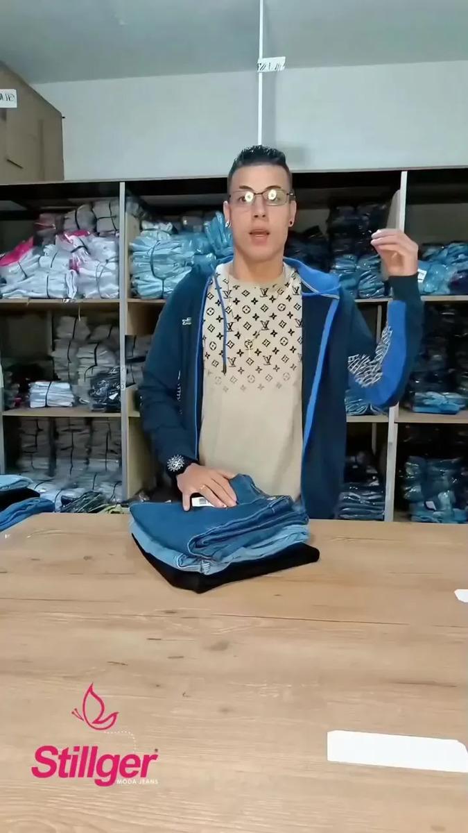 Calça Jeans Wide Leg Feminina Cintura Alta Sem Lycra Stillge