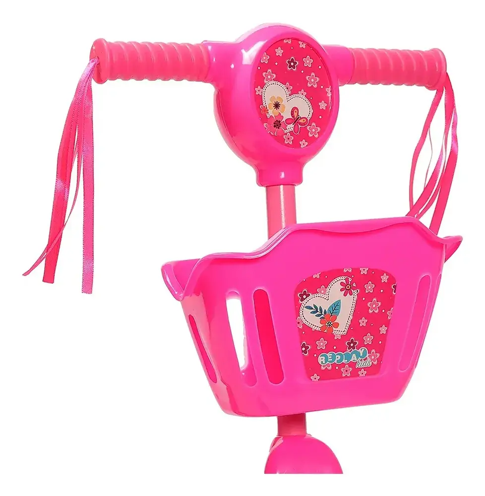 Patinete Infantil Musical Replay Kids Kiddy com 3 Rodas e Luz de LED Rosa