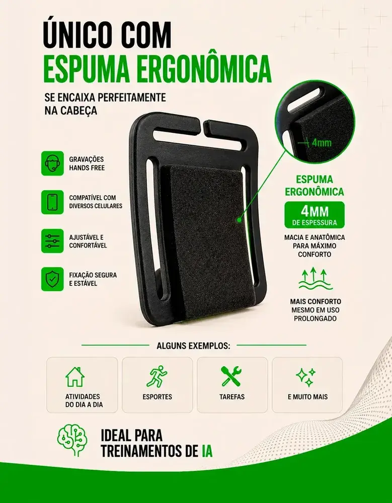 Suporte de Cabeça para Celular para Filmar com as Mãos Livres