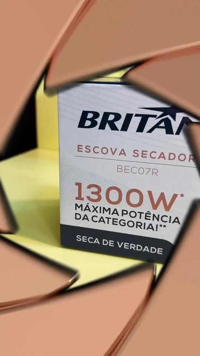 Escova Secadora e Modeladora Britânia 4 em 1 Anti Frizz BEC07R 1300W