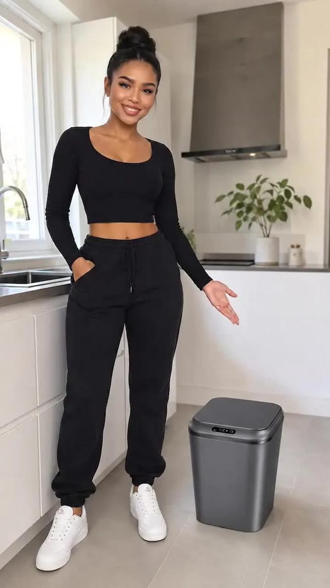 Lixeira Inteligente Automática com Sensor Recarregável Anti Odor 16L