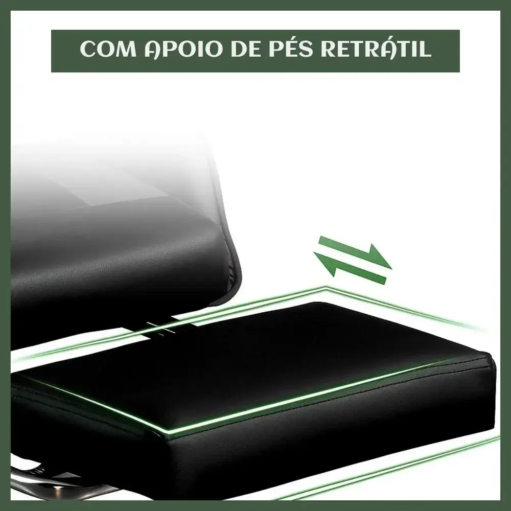 Cadeira De Escritório Gamer Nitro Ergonômica Estofado Couro Sintético Reclinável Cor Preto Luvinco