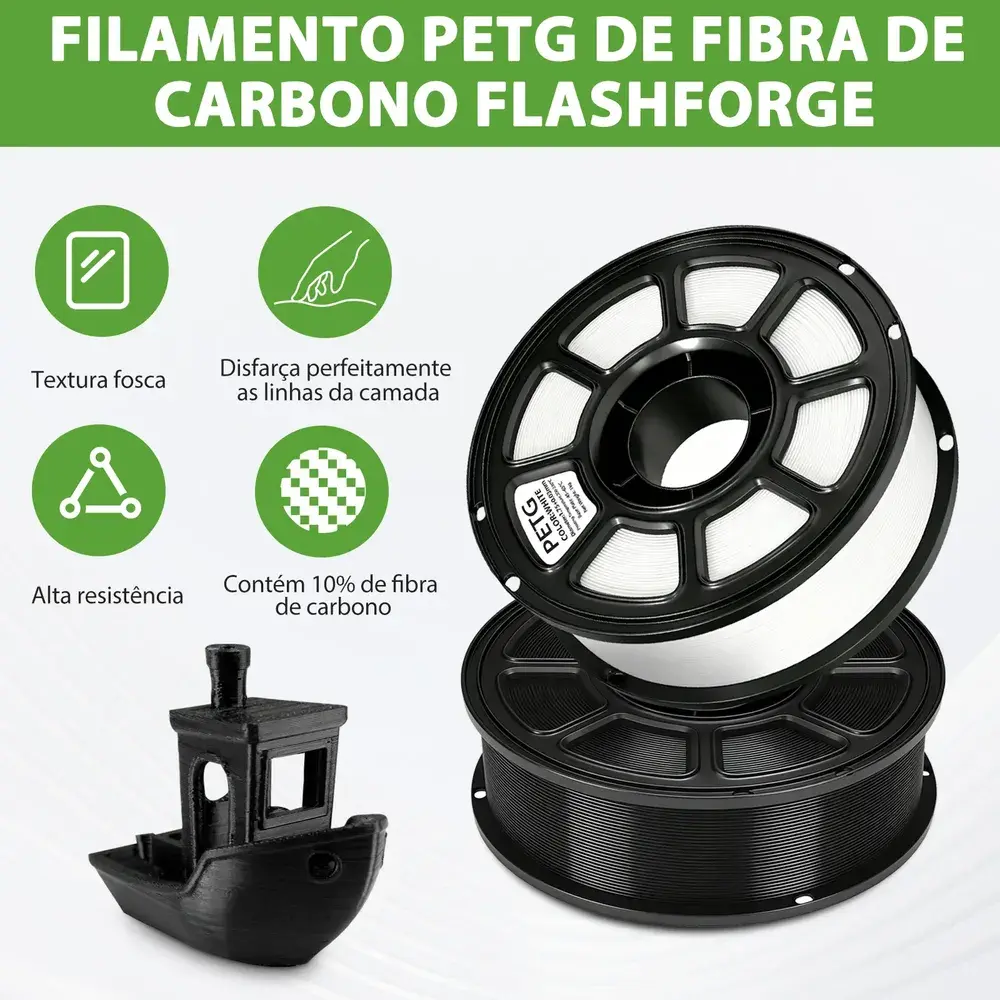Filamento Petg 1,75mm 1kg Para Impressora 3D Branco Ou Preto