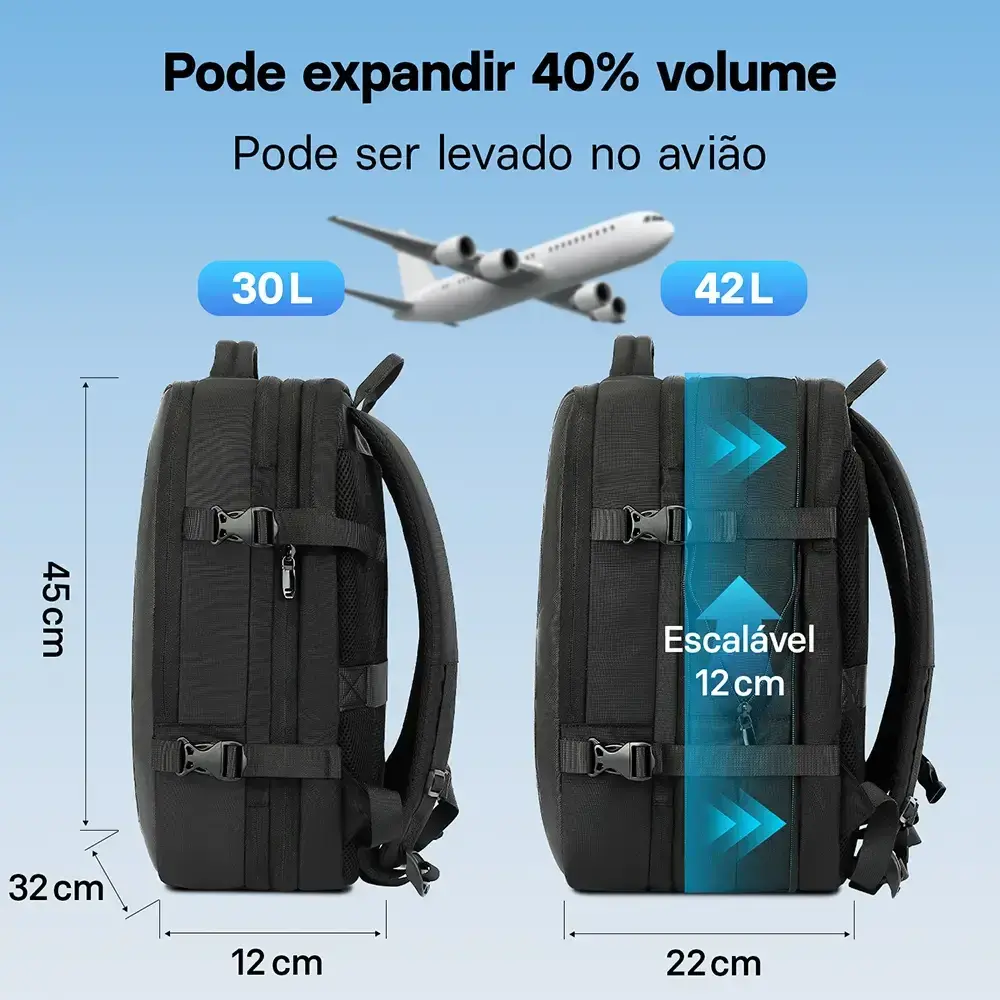 Mochila Viagem Executiva Grande Notebook Masculina Feminina