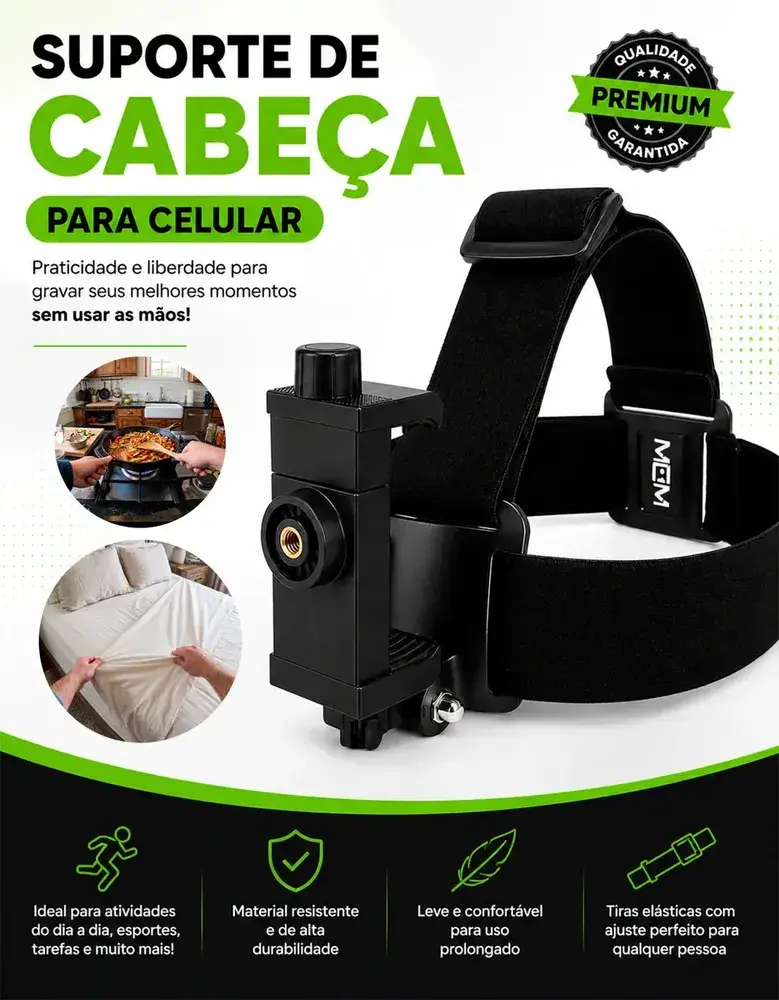 Suporte de Cabeça para Celular para Filmar com as Mãos Livres