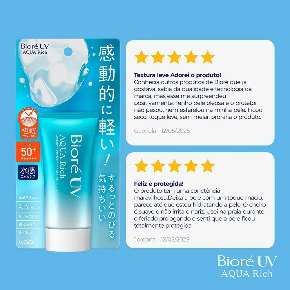 Bioré Protetor Solar Aqua Rich Watery Essence FPS50