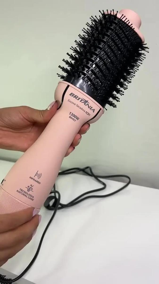 Escova Secadora e Modeladora Britânia 4 em 1 Anti Frizz BEC07R 1300W