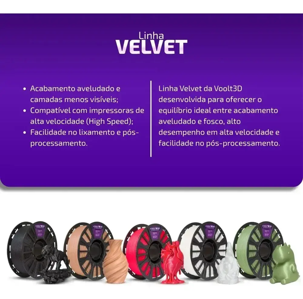 Filamento Pla Branco Velvet Aveludado 1kg Impressoras 3D Peças Decorativas