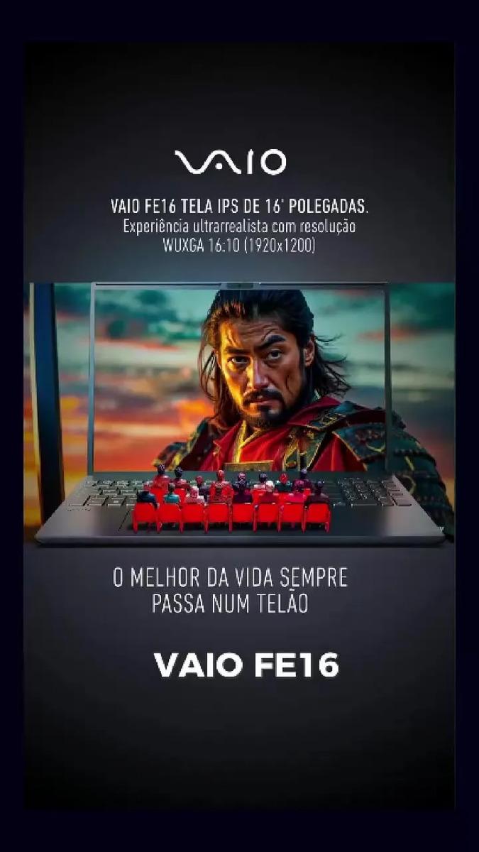 Notebook Vaio Fe16 Amd Ryzen 7 5825u Linux 8gb RAM 512gb Ssd Wi-Fi 6 Tela 16 Ips Wuxga Antirreflexo Cinza Grafite