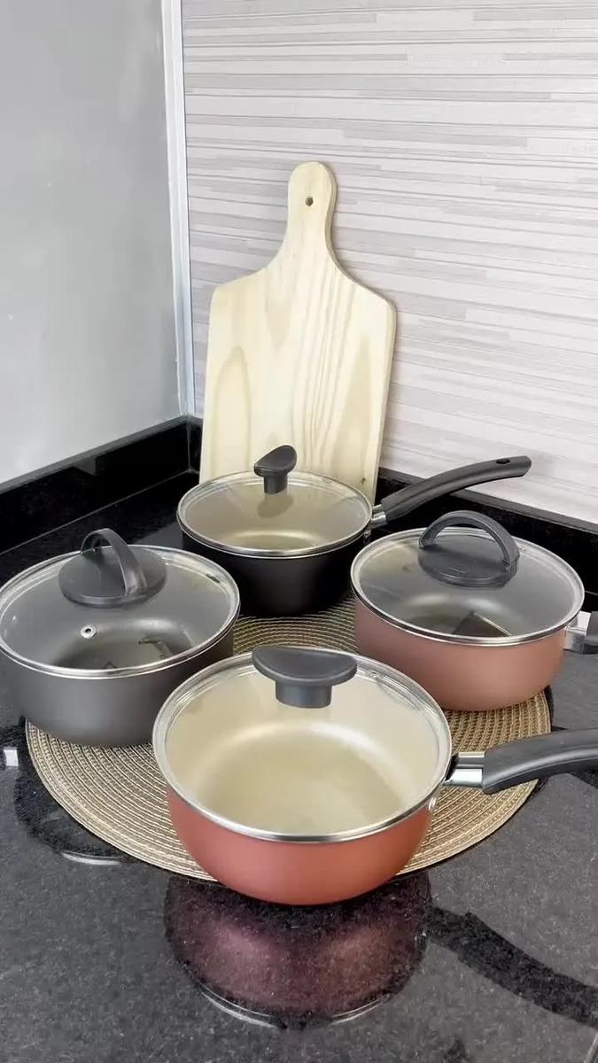 Conjunto Panelas Antiaderente 10 Peças Teflon Preto