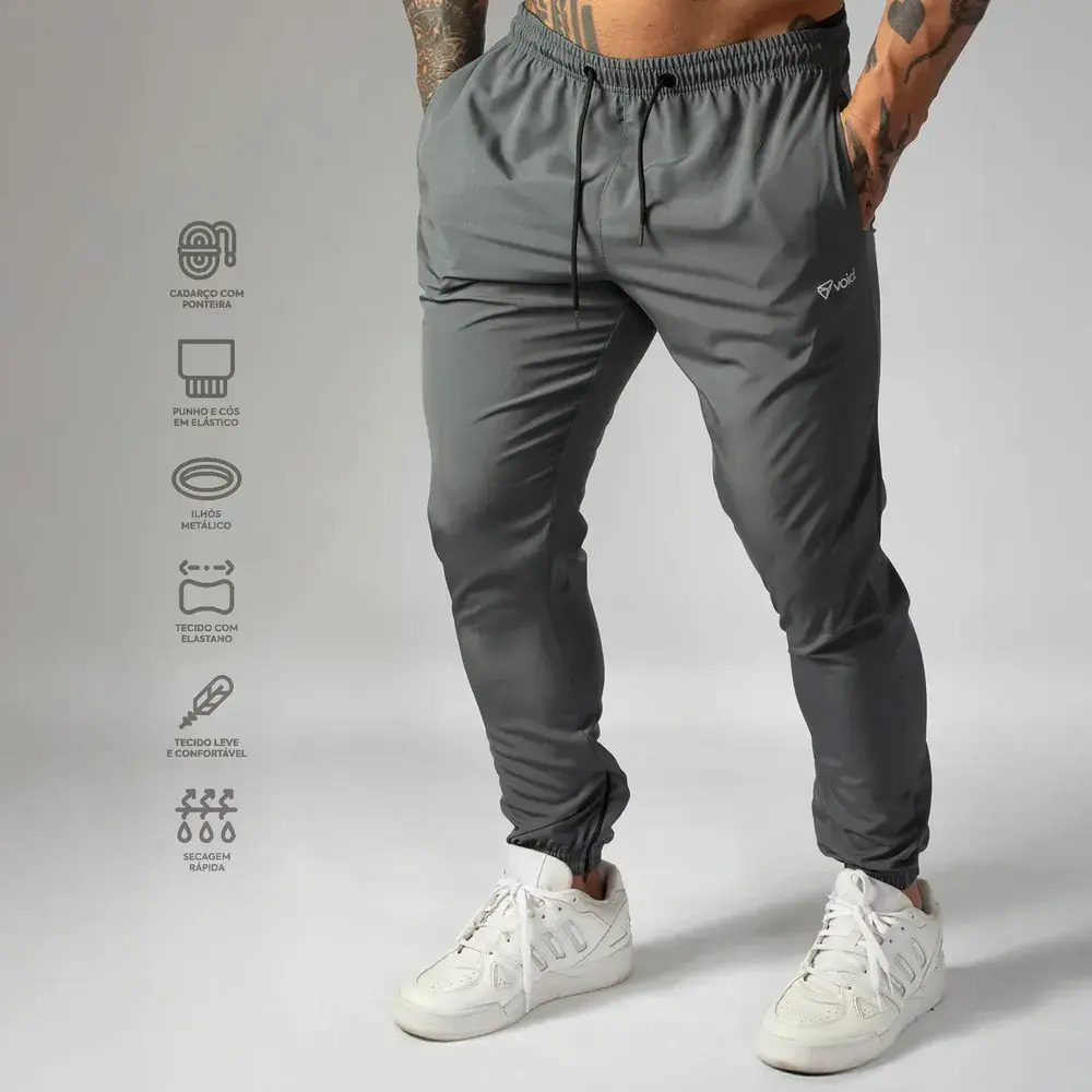 Kit 3 Calças Jogger Masculinas De Tactel Com Elastano Ziper