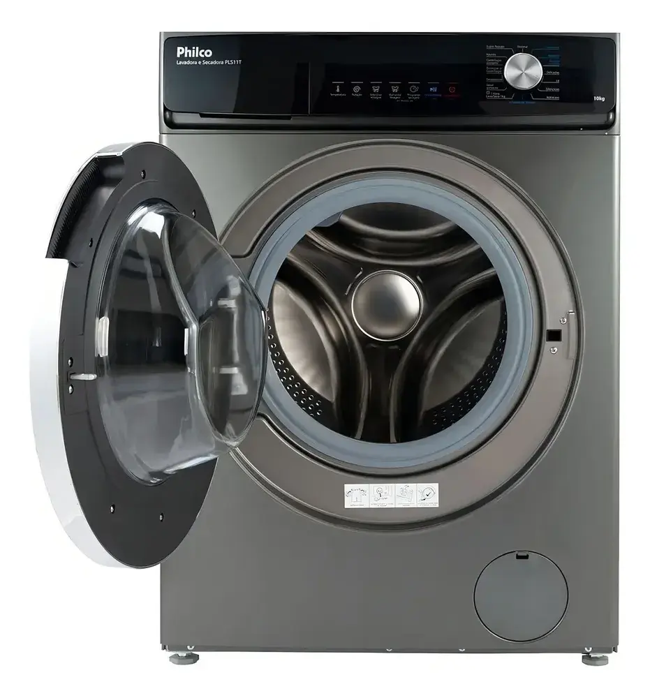 Lava e Seca Philco 16 Programas Eco Inverter 10kg Inox PLS11T