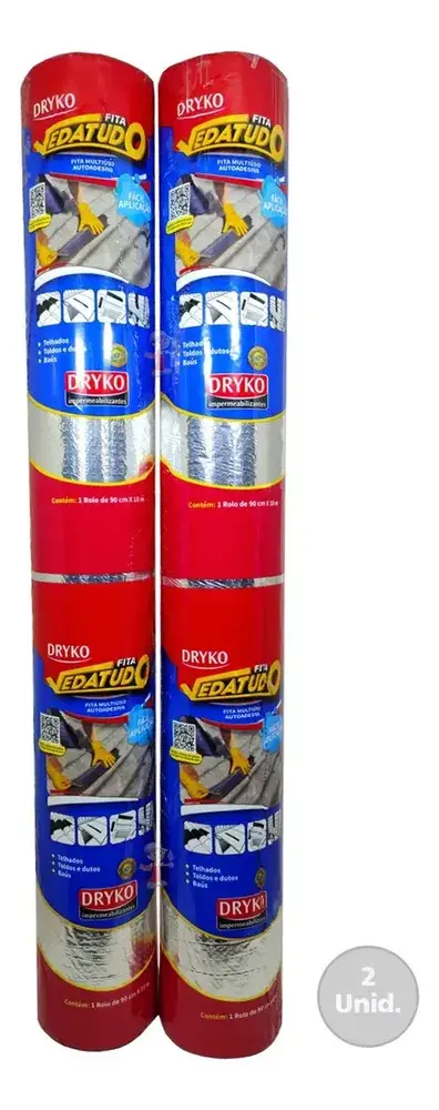 Kit 2 Manta Asfáltica Auto Adesiva Aluminizada 90cm X 10m