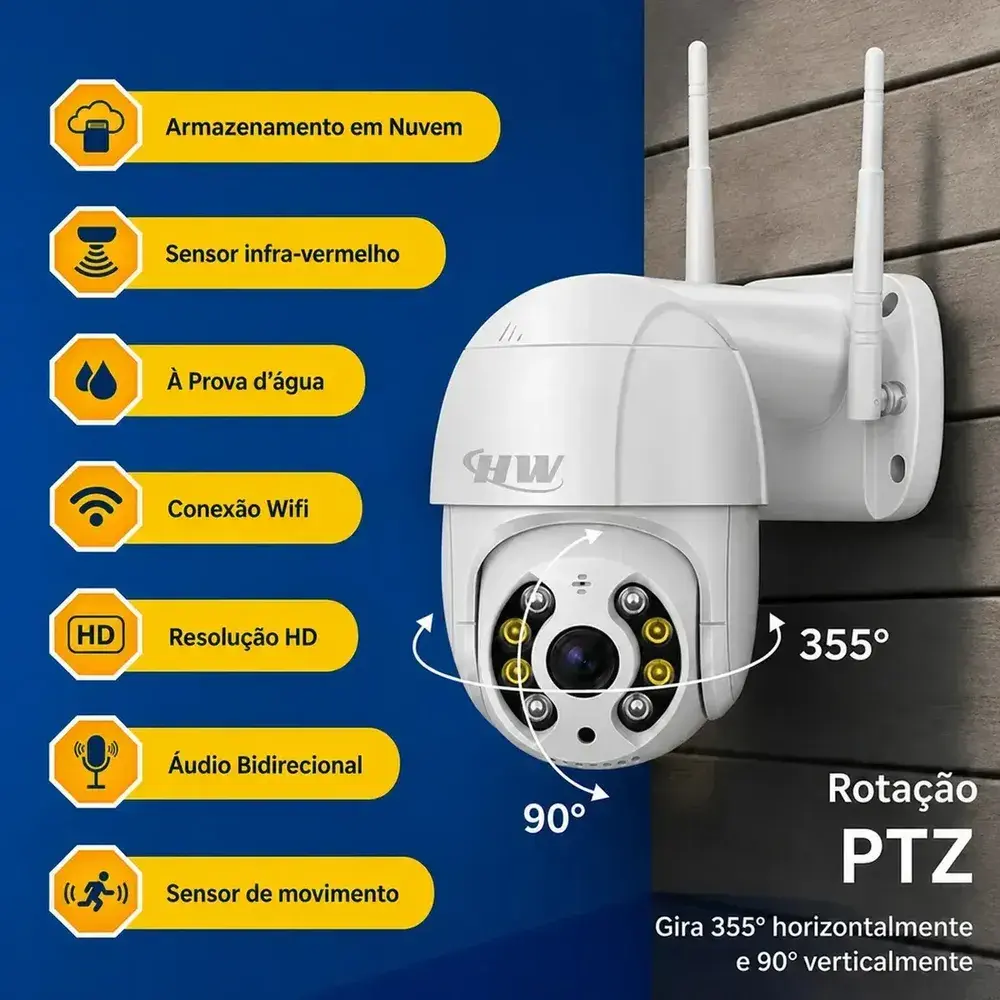 Kit 2 Câmeras Segurança IP Interna Externa Wifi iCSee Infravermelho
