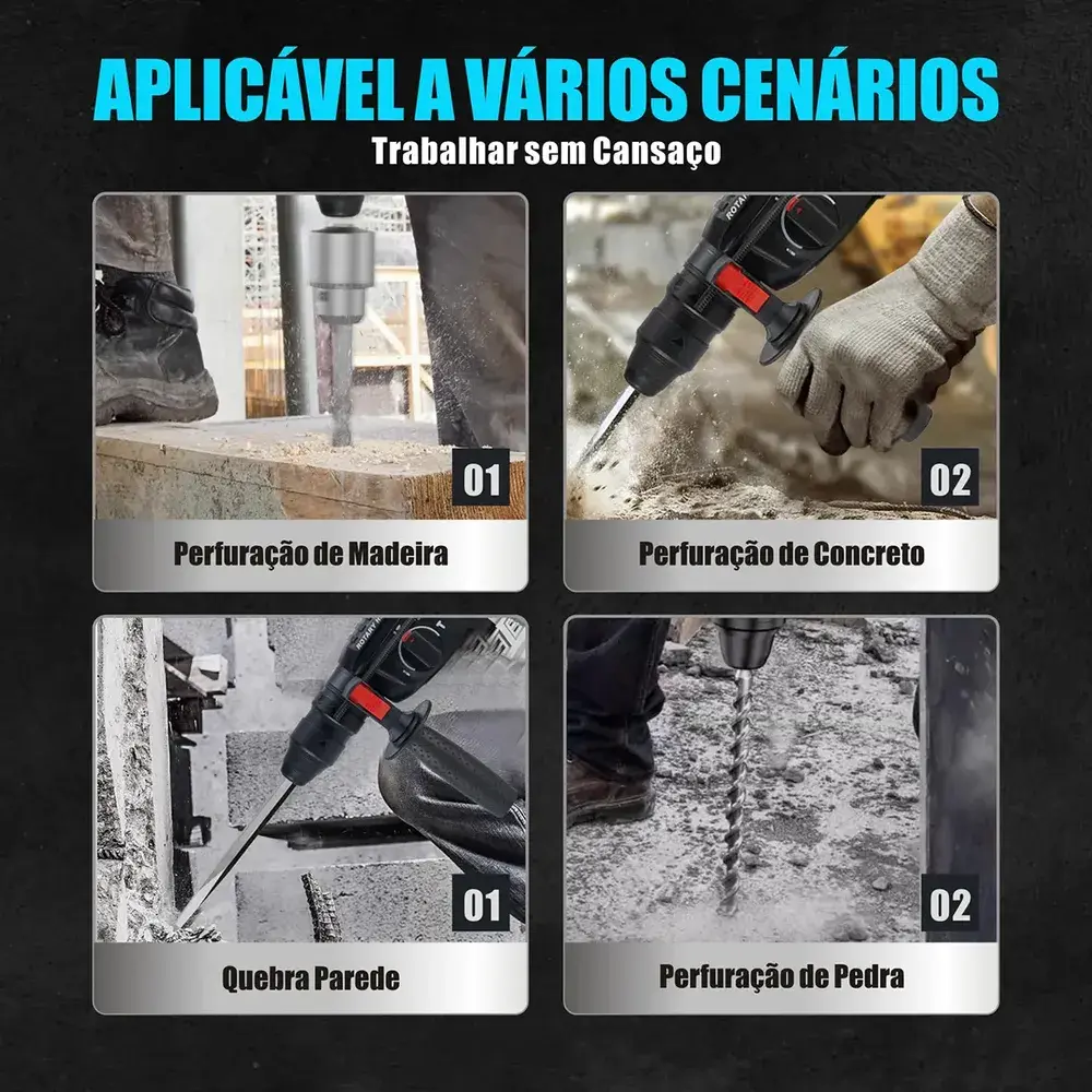 Martelete Perfurador Rompedor Professional 26mm 1300w Sds